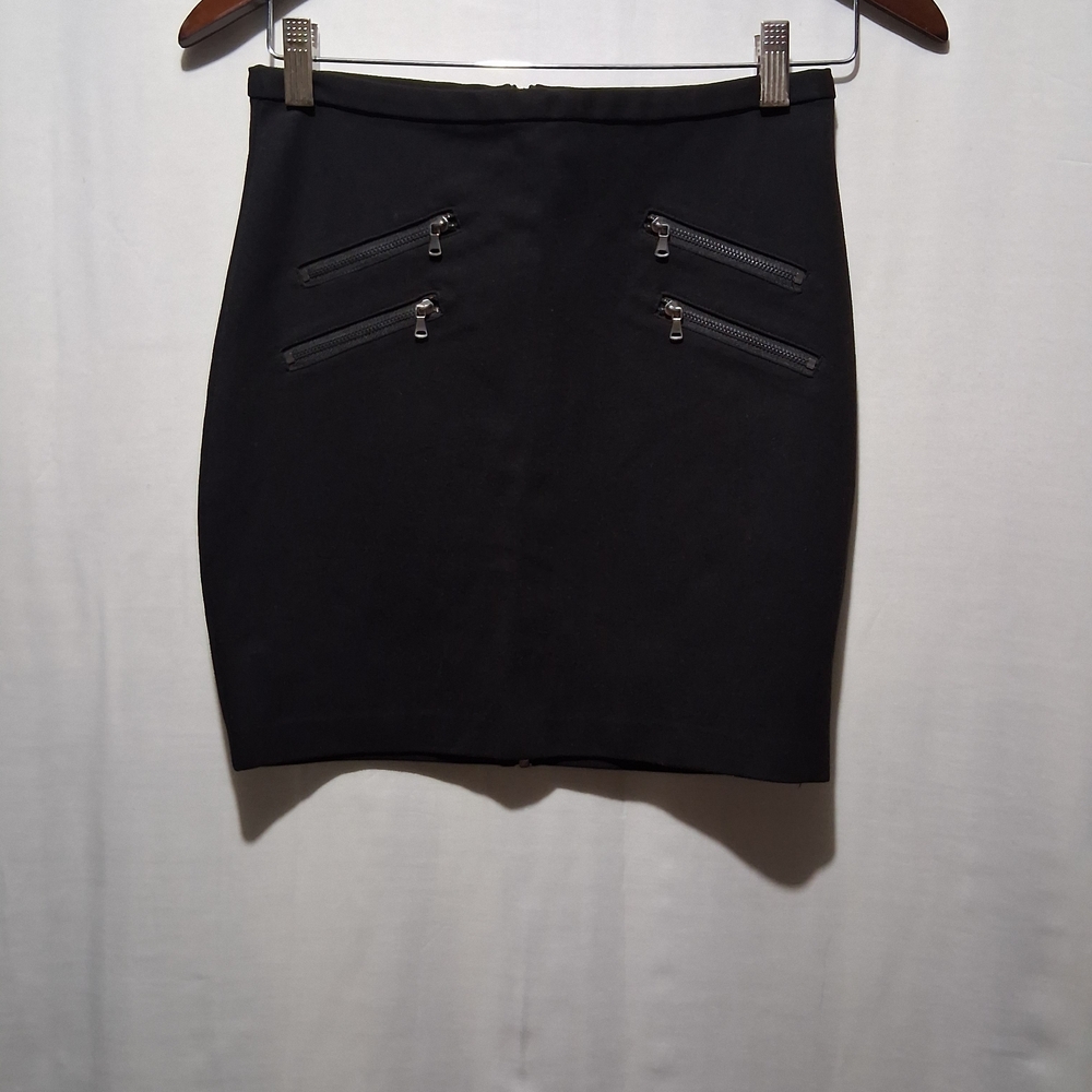 PAIGE Black Skirt with Zipper Accents